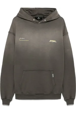 Represent Bluzy, Mężczyzna, Zielony, S, Len, Bluza z nadrukiem logo w kolorze oliwkowej zieleni