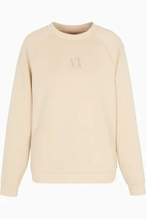 Armani Exchange Bluzy, Kobieta, Beżowy, XS, Beżowy Stylowy Modny Shirt