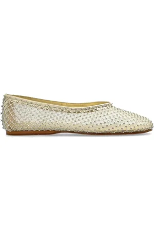 FORTE FORTE Buty, Kobieta, Żółty, 38 EU, Skóra, Baleriny z połyskującymi kryształkami