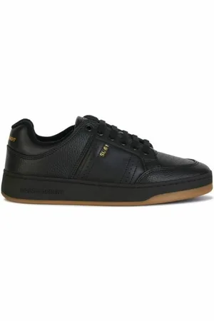 Saint Laurent Buty, Mężczyzna, Czarny, 41 EU, Len, Eleganckie Czarne Skórzane Sneakersy