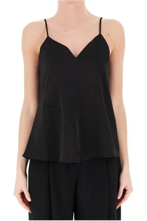 Armani Exchange Koszulki, Kobieta, Czarny, L, Czarna Stylowa Koszula