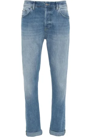 Dondup Jeansy, Mężczyzna, Niebieski, W34, Bawełna, Jeansyy Regular Fit z Haftami Icon