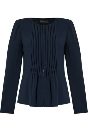 Emporio Armani Kurtki, Kobieta, Niebieski, M, Granatowa Plisowana Kurtka