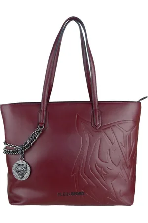 Philipp Plein Torebki, Kobieta, Czerwony, ONE SIZE, Torba Shoppingowa Ecopelle z Dekoracyjnym Łańcuchem