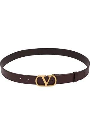 VALENTINO GARAVANI Akcesoria, Mężczyzna, brązowy, 110 CM, Len, Pasek z logo VSignature