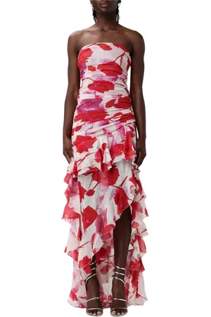 BLUMARINE Sukienki, Kobieta, Wielobarwność, S, Sukienka z falbaną w stylu Georg