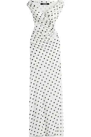 Jacquemus Sukienki, Kobieta, Biały, M, Biała Sukienka w Kropki z Dekoltem w Serek