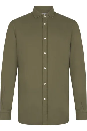Boglioli Koszule, Mężczyzna, Zielony, L, Garment Dyed Vaiella Shirt