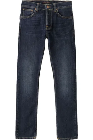 Nudie Jeans Jeansy, Mężczyzna, Niebieski, W34 L32, Bawełna, Intensywnie Niebieskie Jeansyy Grim Tim