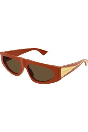 Bottega Veneta Akcesoria, Kobieta, Pomarańczowy, 57 MM, Okulary Przeciwsłoneczne Flat Top