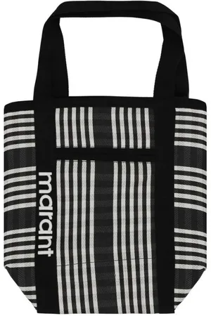Isabel Marant Torebki, Kobieta, Czarny, ONE SIZE, Torba Monogramowa z Paskowanym Nadrukiem