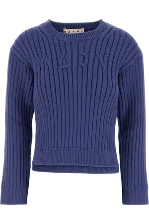 Marni Swetry, Kobieta, Niebieski, 2XS, Bawełna, Cerulean Sweater
