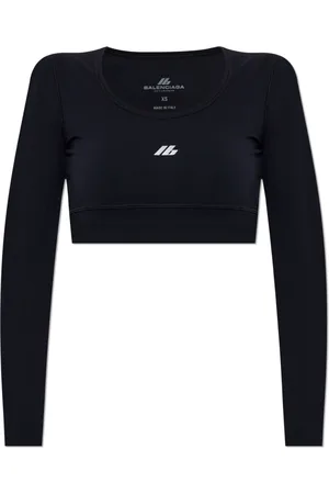 Balenciaga Sport, Kobieta, Czarny, M, Len, Top sportowy z logo