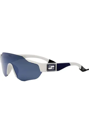Fendi Akcesoria, unisex, Biały, ONE SIZE, Eleganckie Okulary w Stylu Maski z Paskiem