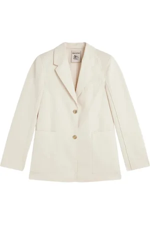 SEMICOUTURE Kurtki, Kobieta, Beżowy, M, Płaszcz Trench z Klapami i Kieszeniami