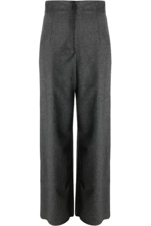 Emporio Armani Spodnie, Kobieta, Szary, S, Bawełna, Szerokie Spodnie