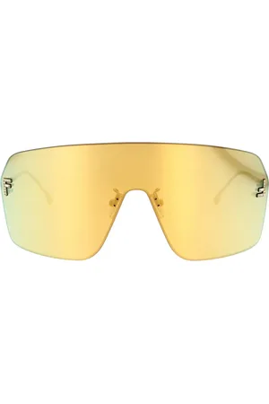 Fendi Akcesoria, unisex, Żółty, ONE SIZE, Kryształowe Okulary Przeciwsłoneczne Pierwszy Model