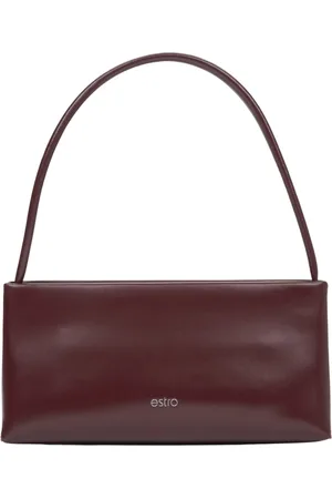 Estro Torebki, Kobieta, Czerwony, ONE SIZE, Kobieca Burgundowa Skórzana Torba na Ramię Er 00115801
