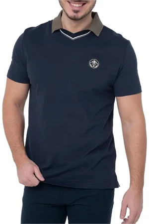 Guess Koszulki, Mężczyzna, Niebieski, 2XL, Bawełna, Bawełniana koszulka polo z haftowanym logo