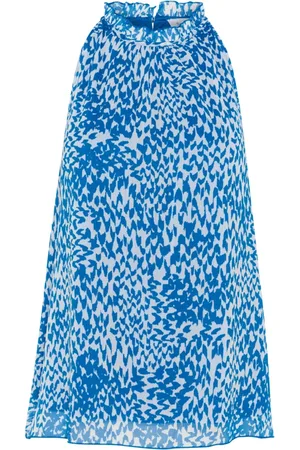 Saint Tropez Spódnice, Kobieta, Niebieski, M, Miękka Bluzka Top w Zigzag