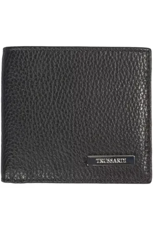 Trussardi Akcesoria, Mężczyzna, Czarny, ONE SIZE, Skóra, Elegancki portfel męski z tłoczonej skóry