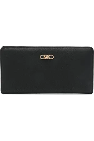 Michael Kors Akcesoria, Kobieta, Czarny, ONE SIZE, Czarna Portmonetka z Przegródkami na Karty