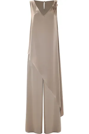 Kocca Kombinezony, Kobieta, brązowy, S, Elegancki Honey Halter Top i Spodnie