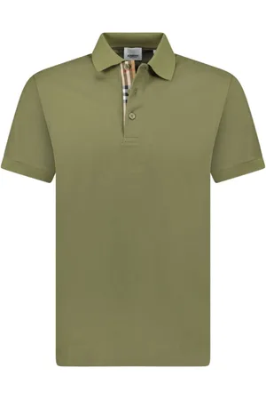 Burberry Koszulki, Mężczyzna, Zielony, M, Bawełna, Polo w kratę zielone bawełna krótki rękaw