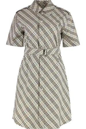Burberry Sukienki, Kobieta, Beżowy, S, Koronkowa sukienka koszulowa z paskiem