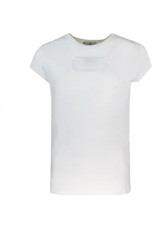Elisabetta Franchi Koszulki, Kobieta, Biały, XL, Haftowany Logo Slim Fit T-shirt