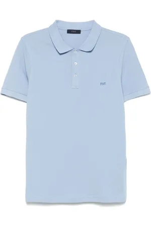 FAY Koszulki, Mężczyzna, Niebieski, 2XL, Niebieski Polo z Haftem Logo