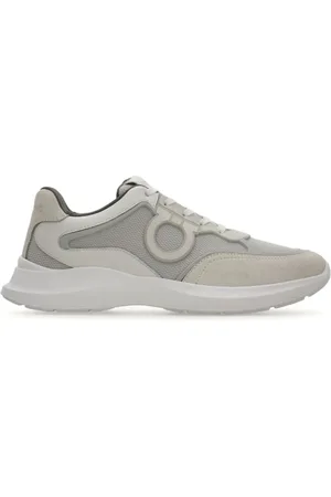Salvatore Ferragamo Buty, Mężczyzna, Szary, 42 1/2 EU, Biało-Szare Męskie Sneakersy