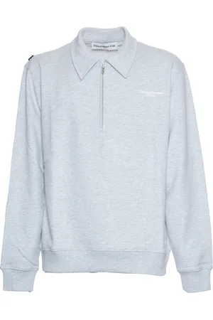 DEPARTMENT FIVE Koszulki, Mężczyzna, Szary, L, Sweatshirt z kołnierzem polo i nadrukiem