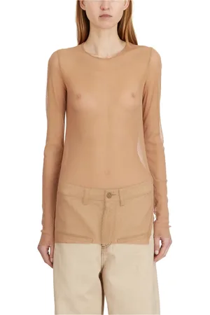 UMA WANG Koszulki, Kobieta, brązowy, M, Tata Top w Modnym Stylu