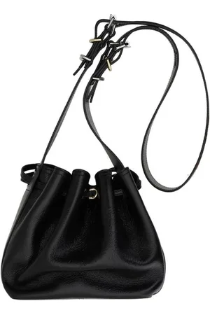 Givenchy Torebki, Kobieta, Czarny, ONE SIZE, Skóra, Skórzana torba wiaderkowa z zamykaniem na sznurek