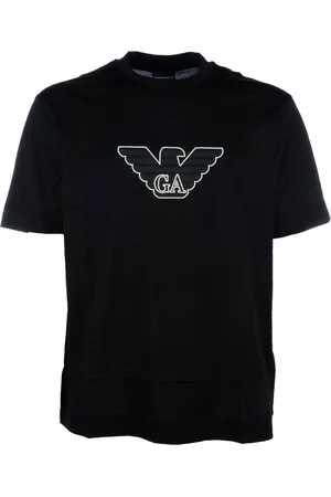 Emporio Armani Koszulki, Mężczyzna, Czarny, L, Casual Bawełniany T-shirt dla Mężczyzn