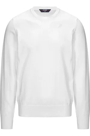 K-Way Bluzy, Mężczyzna, Biały, L, Elegancki biały sweter z bawełny
