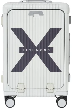 John Richmond Walizki, unisex, Biały, ONE SIZE, Czarna twarda walizka z logo Richmond X