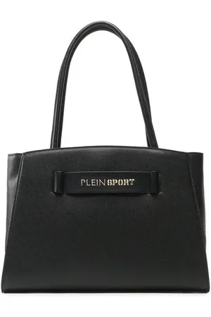 Philipp Plein Torebki, Kobieta, Czarny, ONE SIZE, Len, Shopper z eko-skóry z srebrnym logo
