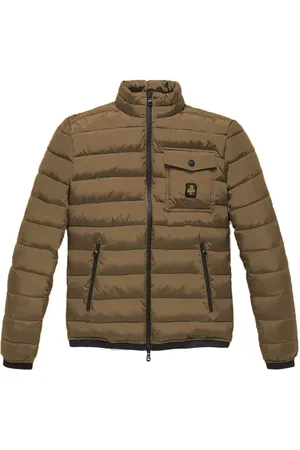 RefrigiWear Kurtki, Mężczyzna, brązowy, L, Nylon, Brązowa kurtka puchowa z nylonu