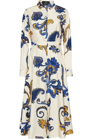 Etro Sukienki, Kobieta, Wielobarwność, S, Bawełna, Sukienka w Paisley White Bawełna