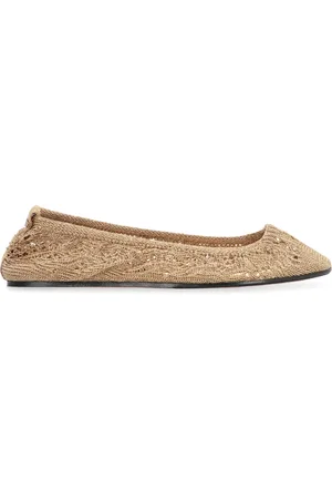 Isabel Marant Buty, Kobieta, Żółty, 38 EU, Skóra, Baleriny z szydełkowej dzianiny