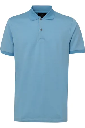 Dunhill Koszulki, Mężczyzna, Niebieski, M, Bawełna, Niebieskie Niebo Bawełna Jedwab Polo