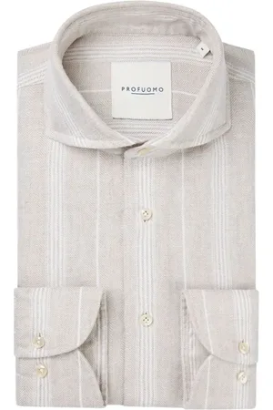Profuomo Koszule, Mężczyzna, Beżowy, L, Beżowa Stylowa Koszula