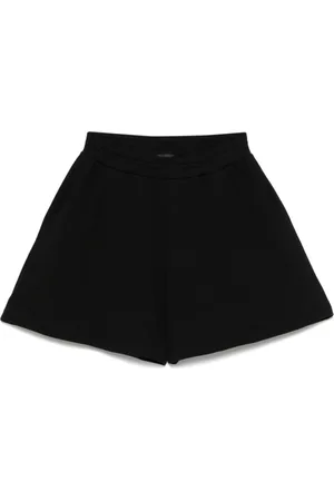 Emporio Armani Szorty, Kobieta, Czarny, XL, Czarne szorty z wiązanym pasem i logo