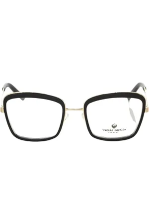 FRANKIE MORELLO Akcesoria, Kobieta, Czarny, ONE SIZE, Okulary Kwadratowe Czarno-Złote