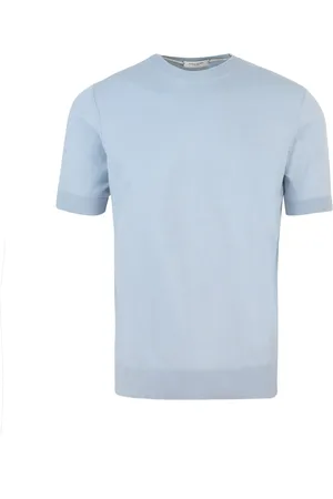 Paolo Pecora Koszulki, Mężczyzna, Niebieski, XL, Niebieski Bawełniany T-shirt Regular Fit