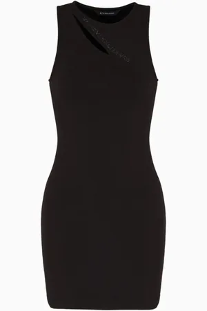 Armani Exchange Sukienki, Kobieta, Czarny, S, Czarne Sukienki dla Kobiet