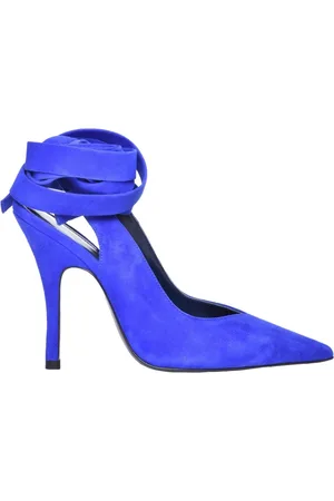 The Attico Buty, Kobieta, Niebieski, 36 EU, Zamsz, Zamszowe Buty Chanel z 11cm Obcasem