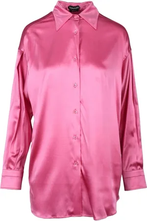 Tom Ford Bluzki, Kobieta, Różowy, S, Jedwabno-Elastanowa Koszula